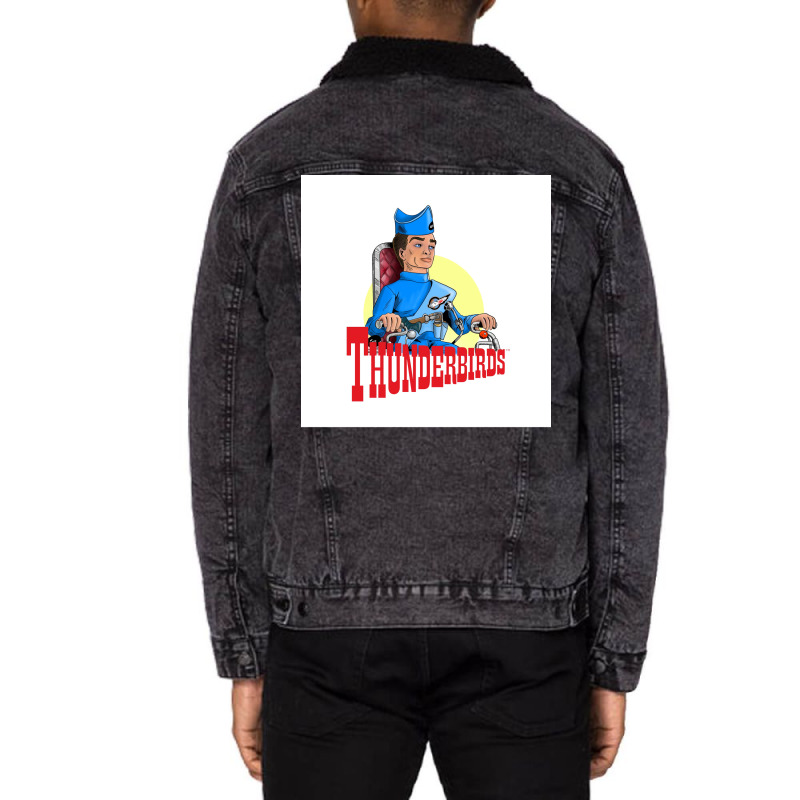 Thunderbirds Classic Tracy Poster Unisex Sherpa-lined Denim Jacket | Artistshot