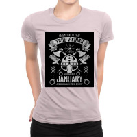 True Vikings Were Born In January Viking Helmet Birthday Vegvisir Viki Ladies Fitted T-shirt | Artistshot