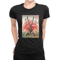 Ancient Japanese Culture Sakura Cherry Blossom Katana Sword Ladies Fitted T-shirt | Artistshot