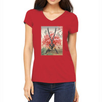 Ancient Japanese Culture Sakura Cherry Blossom Katana Sword Women's V-neck T-shirt | Artistshot