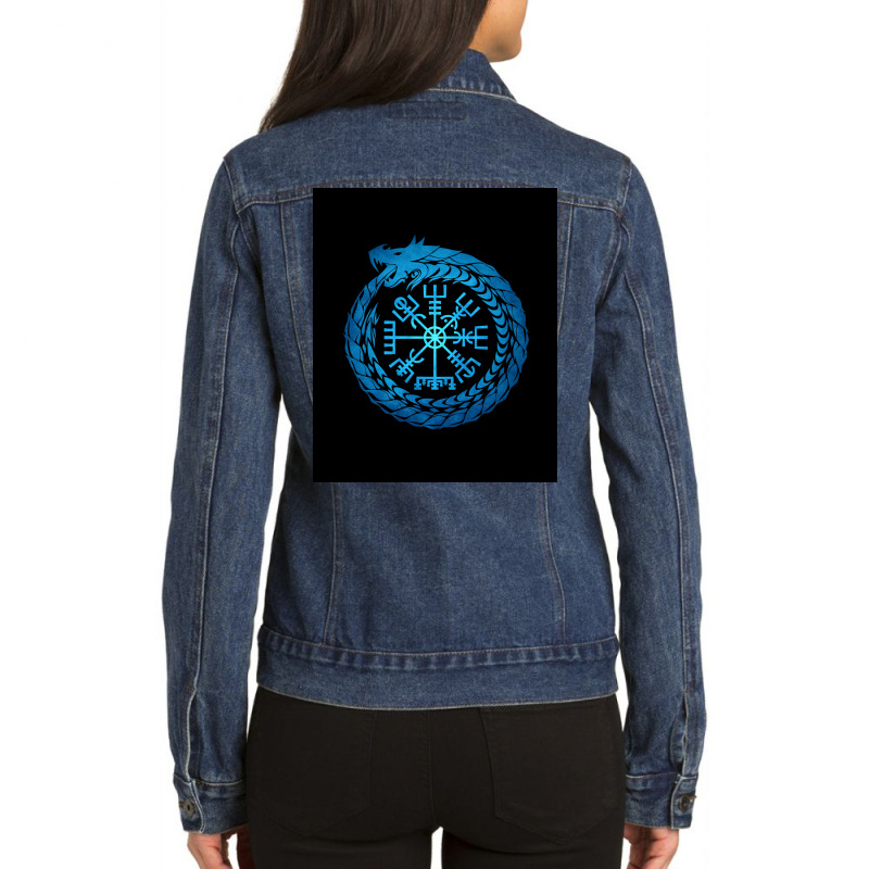 Vegvisir Jormungandr World Serpent  Quote 80s Ladies Denim Jacket by mcmeeliinoo | Artistshot