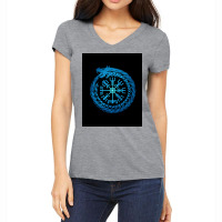 Vegvisir Jormungandr World Serpent  Quote 80s Women's V-neck T-shirt | Artistshot