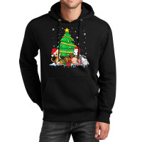 Reindeer Santa Cat Christmas Lights Funny Cat Lover For Unisex Hoodie | Artistshot