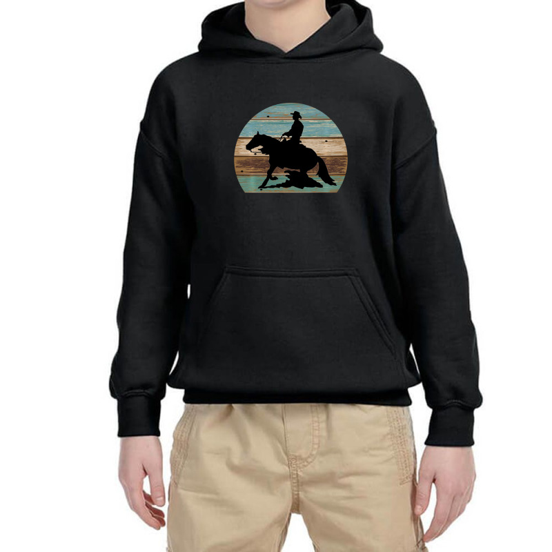 Limited Edition Western Cowboy Reining Horse Sliding Stop Vintage Styl Youth Hoodie | Artistshot