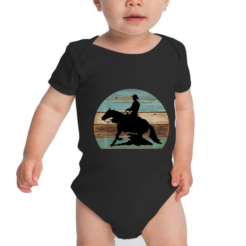 Limited Edition Western Cowboy Reining Horse Sliding Stop Vintage Styl Baby Bodysuit | Artistshot