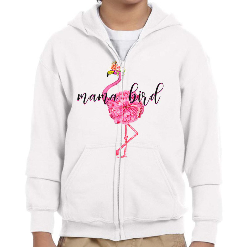 Flower Pink Mama Bird Momma Flamingo Summer Sea 2019 Floral Youth Zipper Hoodie by Iribe890 | Artistshot