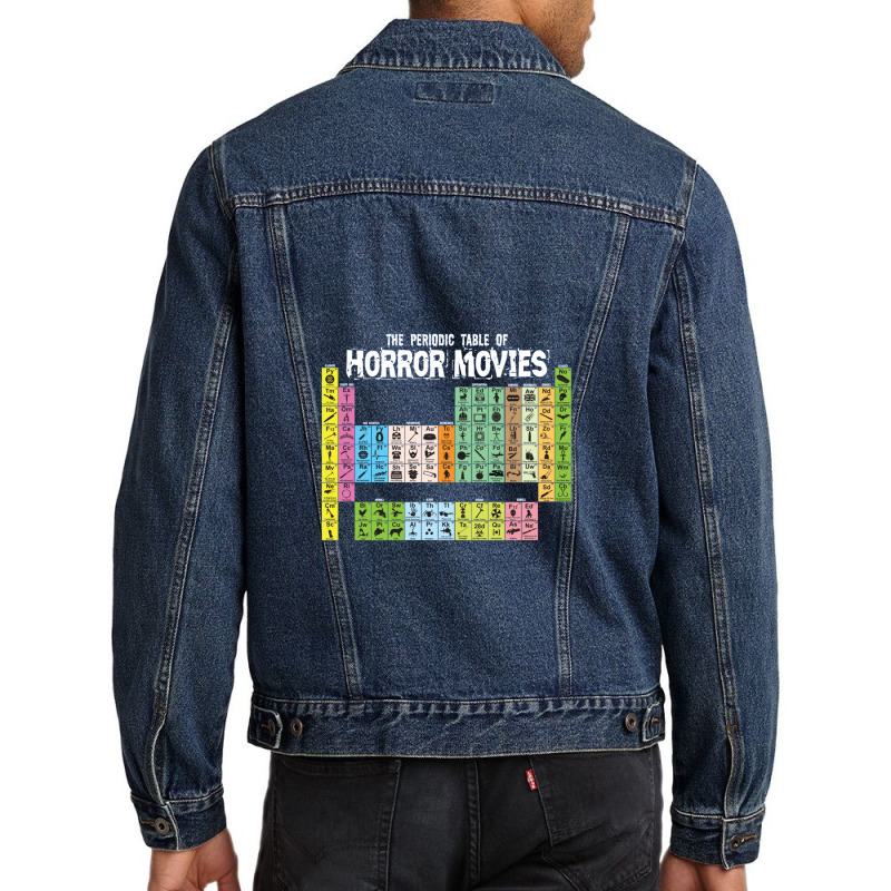 The Periodic Table Of Horror Movies Science Men Denim Jacket | Artistshot