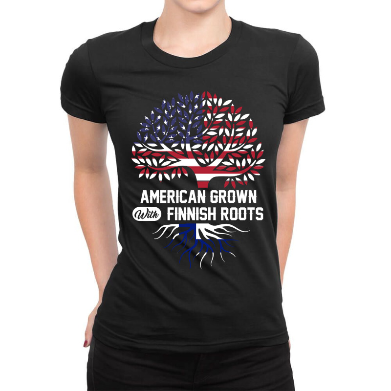 American Grown Finnish Roots Ladies Fitted T-Shirt by Ayraza | Artistshot