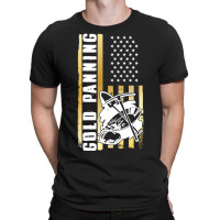 Limited Edition American Flag Gold Panning Gold Miner Treasure Hunting T-shirt | Artistshot