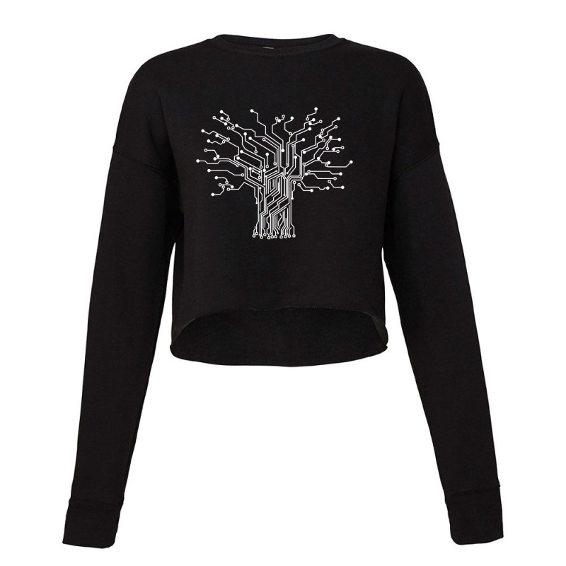 Electronics Technician Binary Tree  Electrical Engineer Cropped Sweater by casaniuy89 | Artistshot