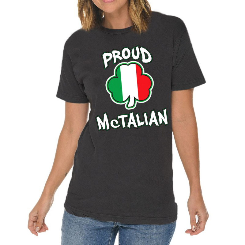 Mctalian Irish And Italian Pride Shamrock St Patricks Day Vintage T-shirt | Artistshot