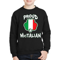 Mctalian Irish And Italian Pride Shamrock St Patricks Day Youth Sweatshirt | Artistshot