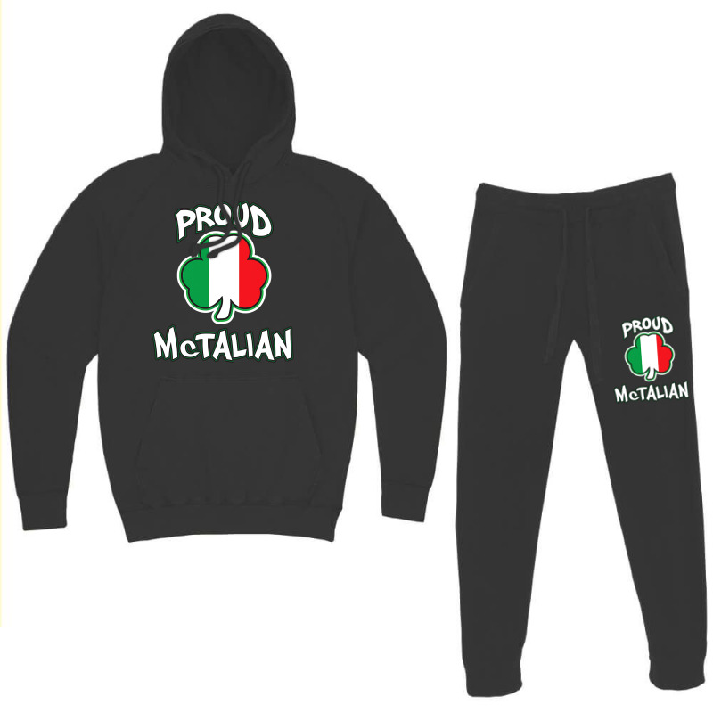 Mctalian Irish And Italian Pride Shamrock St Patricks Day Hoodie & Jogger Set | Artistshot