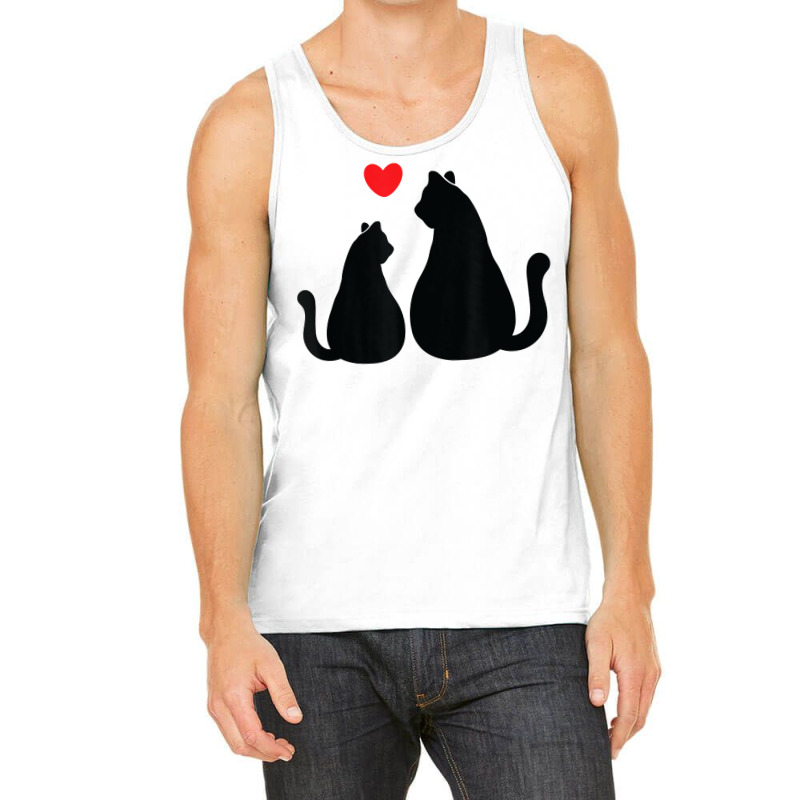 2 Cats Loving Each Other With Heart Feline Graphic T Shirt Tank Top | Artistshot