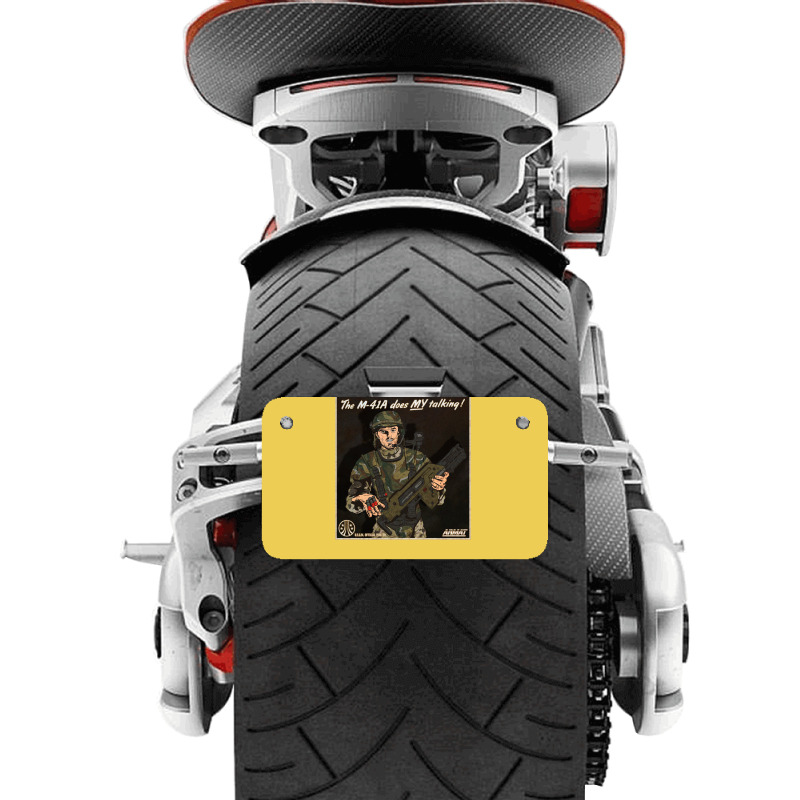 The M41a Does My Talking Motorcycle License Plate | Artistshot