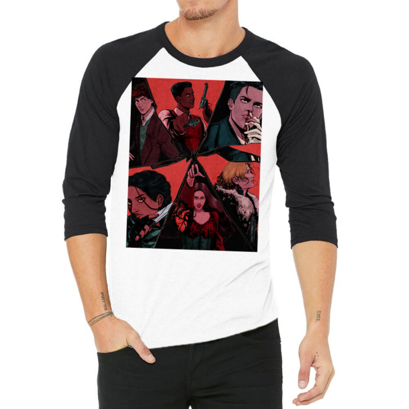 Six Of Crows Illustration (textured) 3/4 Sleeve Shirt | Artistshot