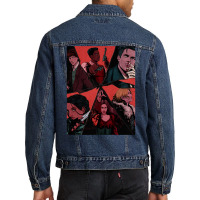 Six Of Crows Illustration (textured) Men Denim Jacket | Artistshot