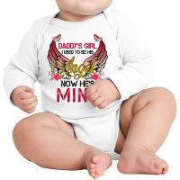 Daddy's Girl I Used To Be His Angel Now He's Mine For Light Long Sleeve Baby Bodysuit | Artistshot