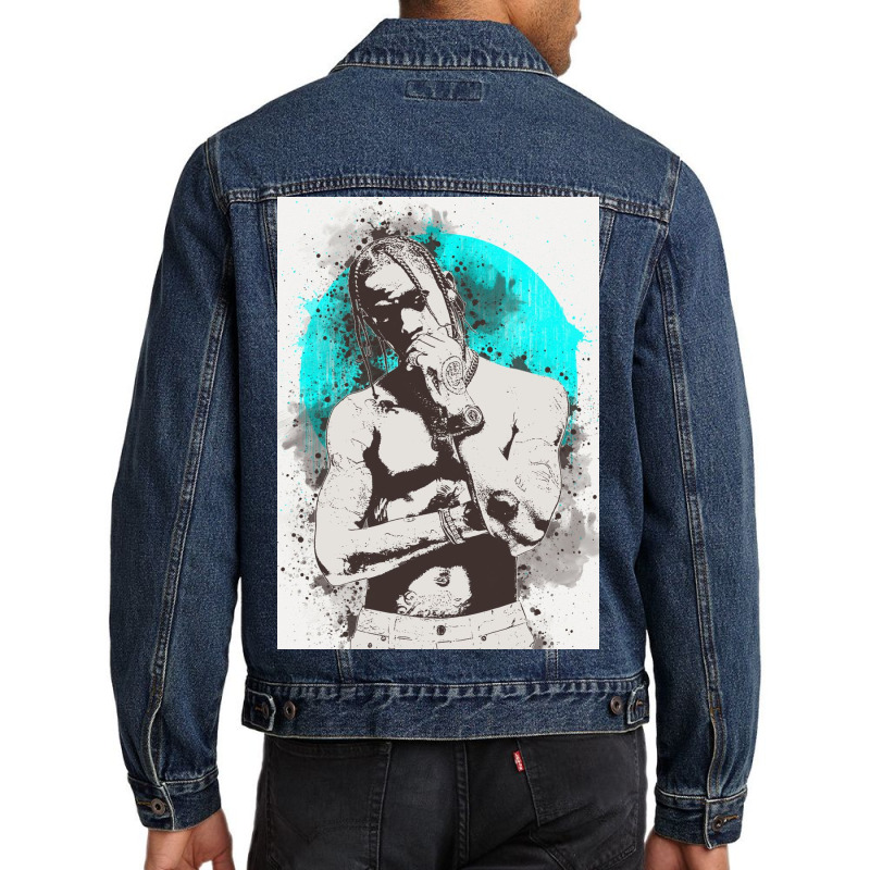 Travis Scott Painting Art Men Denim Jacket | Artistshot