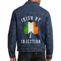 Womens Funny Irish By Injections   St Patricks Day Gift Vneck Men Denim Jacket | Artistshot