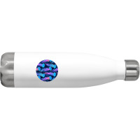 Luminescent Rainbow Jellyfish On Navy Blue .png Stainless Steel Water Bottle | Artistshot