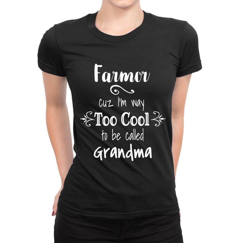 Farmor Too Cool To Call Grandma Danish Swedish Grandmother Ladies Fitted T-Shirt by JamesArtists | Artistshot