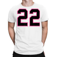 Number 22 Sports Jersey Athlete Fan Pink Black Lucky Number T Shirt T-shirt | Artistshot