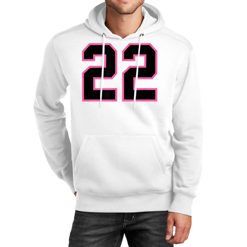 Number 22 Sports Jersey Athlete Fan Pink Black Lucky Number T Shirt Unisex Hoodie by kogmor58594 | Artistshot