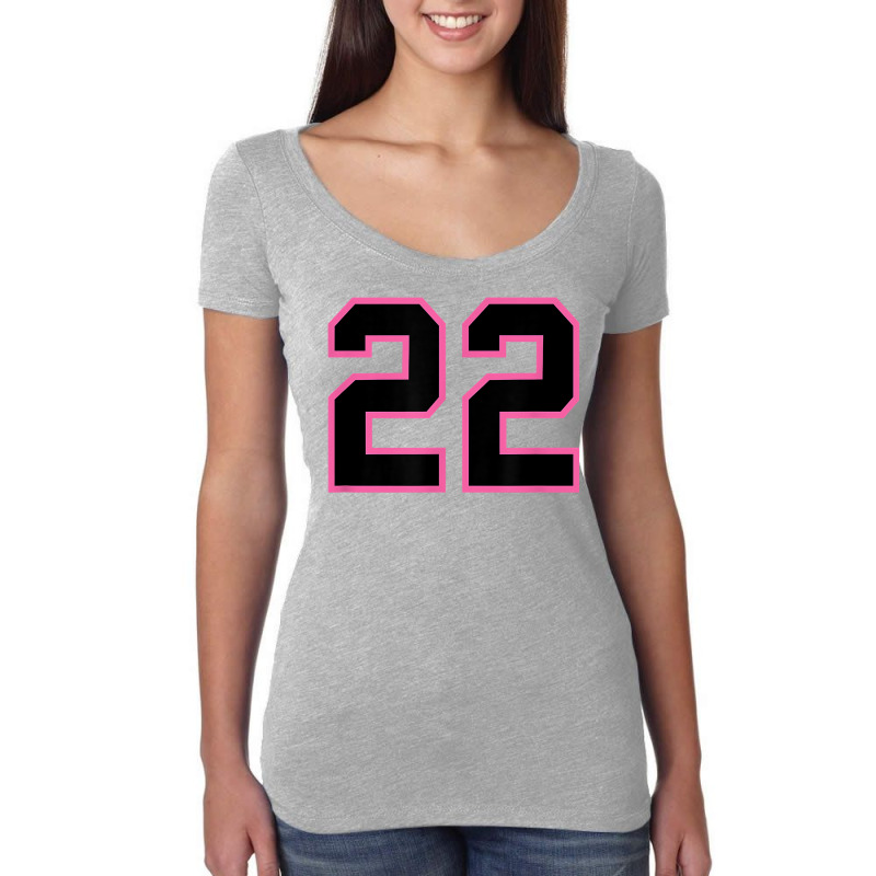 Number 22 Sports Jersey Athlete Fan Pink Black Lucky Number T Shirt Women's Triblend Scoop T-shirt by kogmor58594 | Artistshot