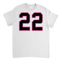 Number 22 Sports Jersey Athlete Fan Pink Black Lucky Number T Shirt Classic T-shirt | Artistshot