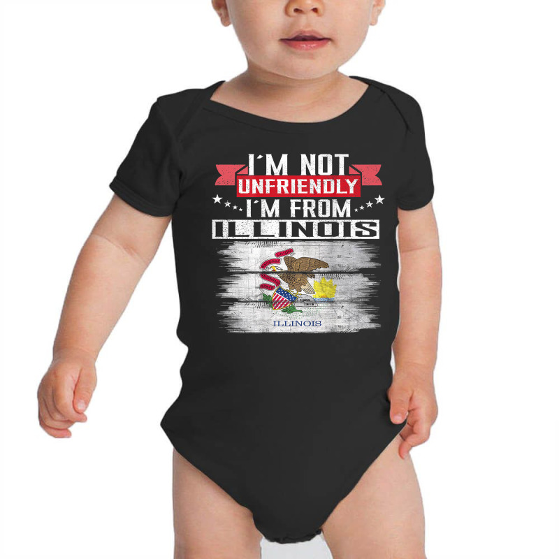 Illinois Flag I´m Not Unfriendly I´m From Illinois Backprint T Shirt Baby Bodysuit by calvinittgos | Artistshot