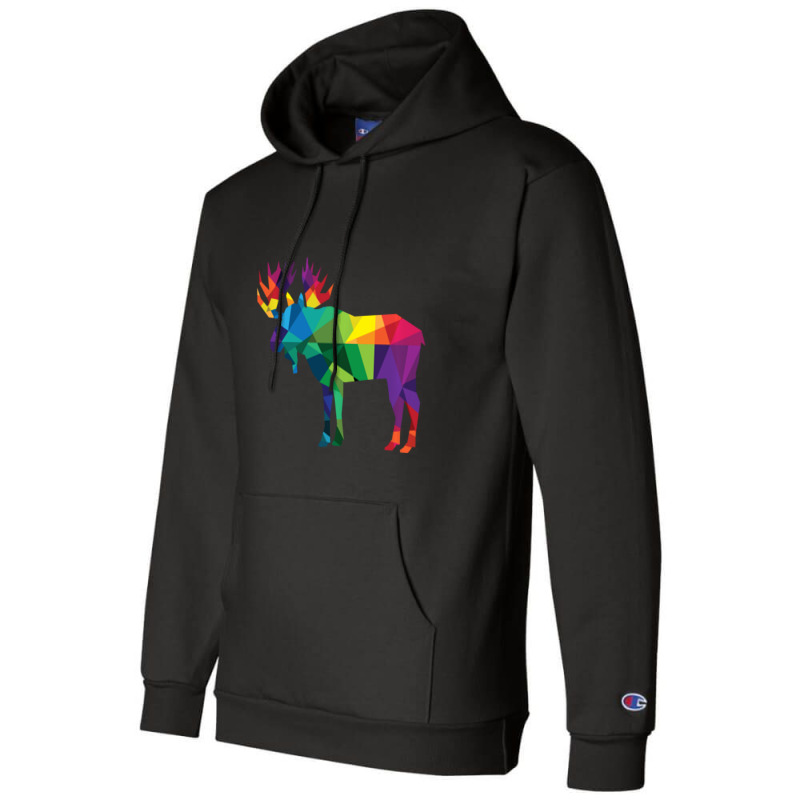 Limited Edition Moose Colorful Low Poly Art Hunting Theme- Hunters Champion Hoodie | Artistshot