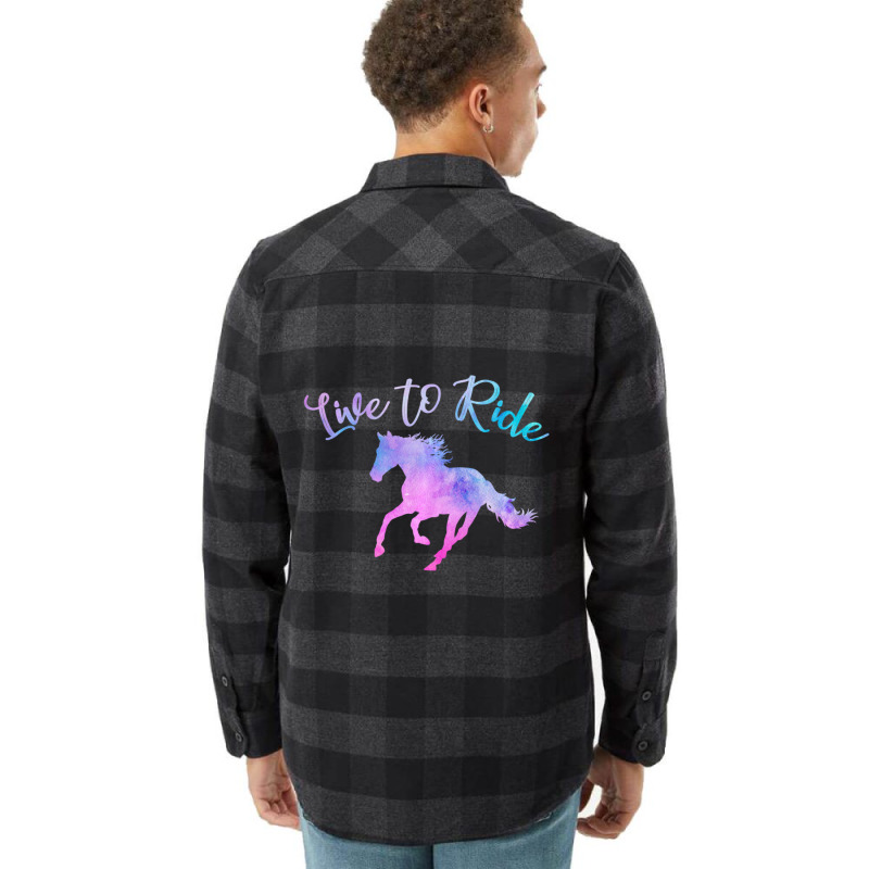 Trending Horse Lover Live To Ride Equestrian Rider Women Teen Girls Flannel Shirt | Artistshot