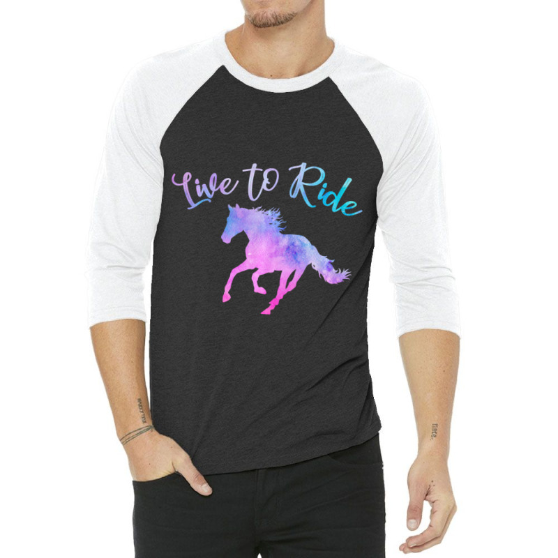 Trending Horse Lover Live To Ride Equestrian Rider Women Teen Girls 3/4 Sleeve Shirt | Artistshot