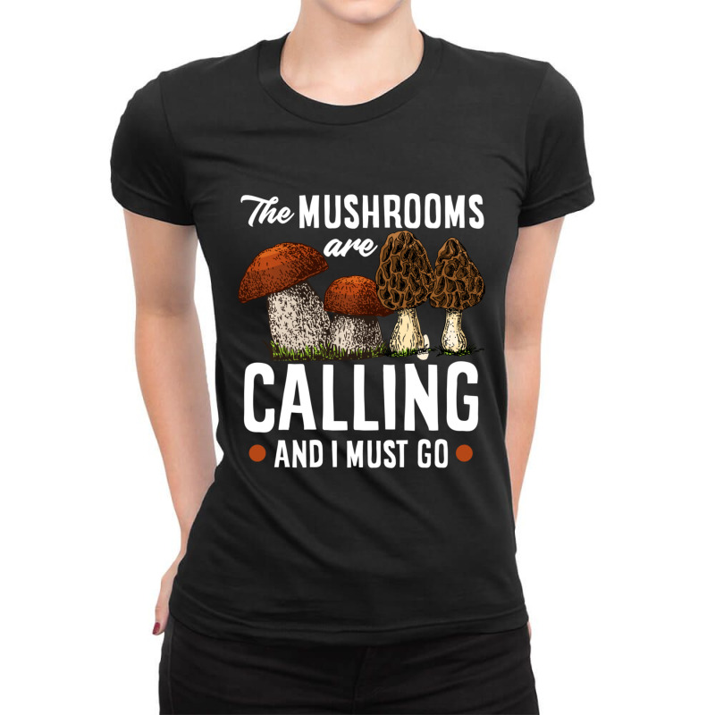 Trending Mushrooms Are Calling Mushroom Picker Forager Mushroom Ladies Fitted T-Shirt by Berrios Crisp | Artistshot