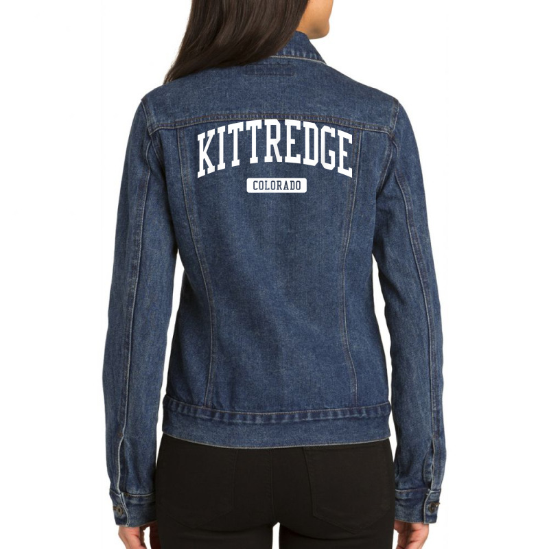 Kittredge Colorado Co Vintage Athletic Sports Design T Shirt Ladies Denim Jacket by sheritl9tl | Artistshot