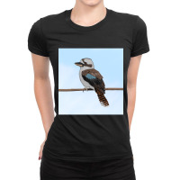 Kookaburra Vogel Zeichnung Biologe Vogelfreund Tierfreund Ornithologe  Ladies Fitted T-shirt | Artistshot