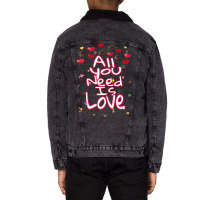 All You Need Is Love Unisex Sherpa-lined Denim Jacket | Artistshot