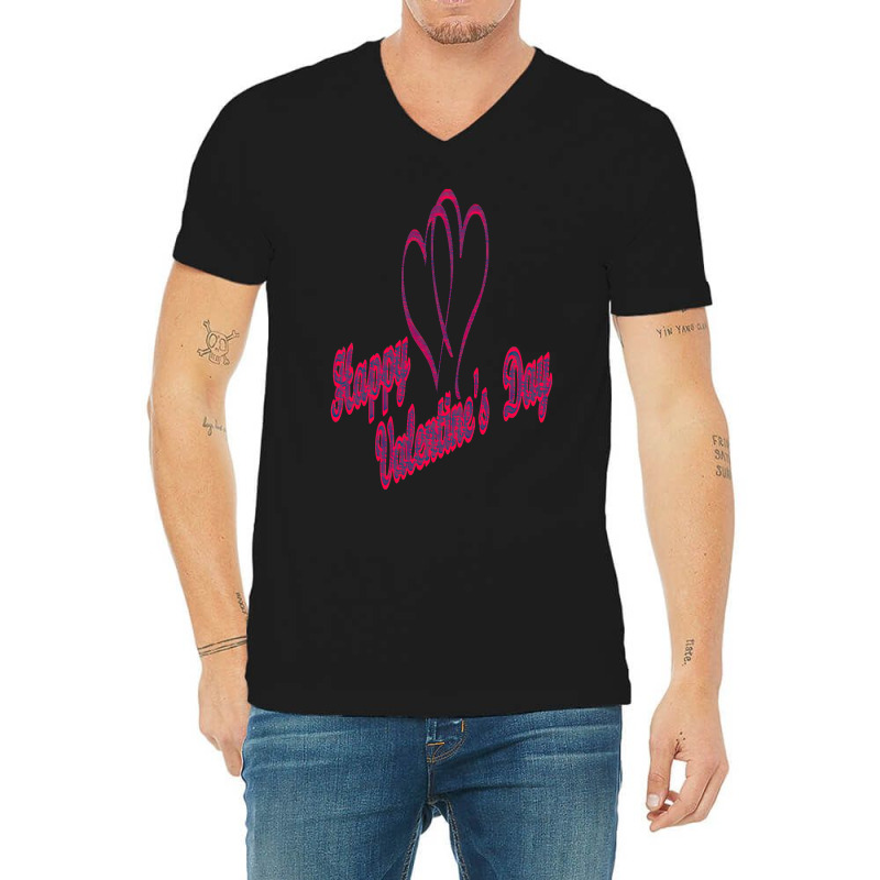 Happy Valentines Day Art V-neck Tee | Artistshot