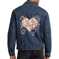 Valentine Day, Happy Valentine Day, Red Heart Men Denim Jacket | Artistshot