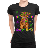 Mardi Gras Cat Lover Cute American Shorthair Cat Carnival T Shirt Ladies Fitted T-shirt | Artistshot