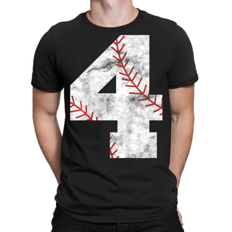 Hot Trend Kids 4th Birthday Baseball Big Number Four 4 Year Old Boy Gi T-shirt | Artistshot