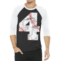 Hot Trend Kids 4th Birthday Baseball Big Number Four 4 Year Old Boy Gi 3/4 Sleeve Shirt | Artistshot