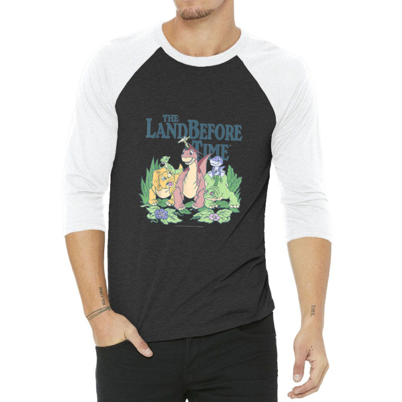 Land Before Time Pastel Dinosaur Friends T-shirt 3/4 Sleeve Shirt | Artistshot