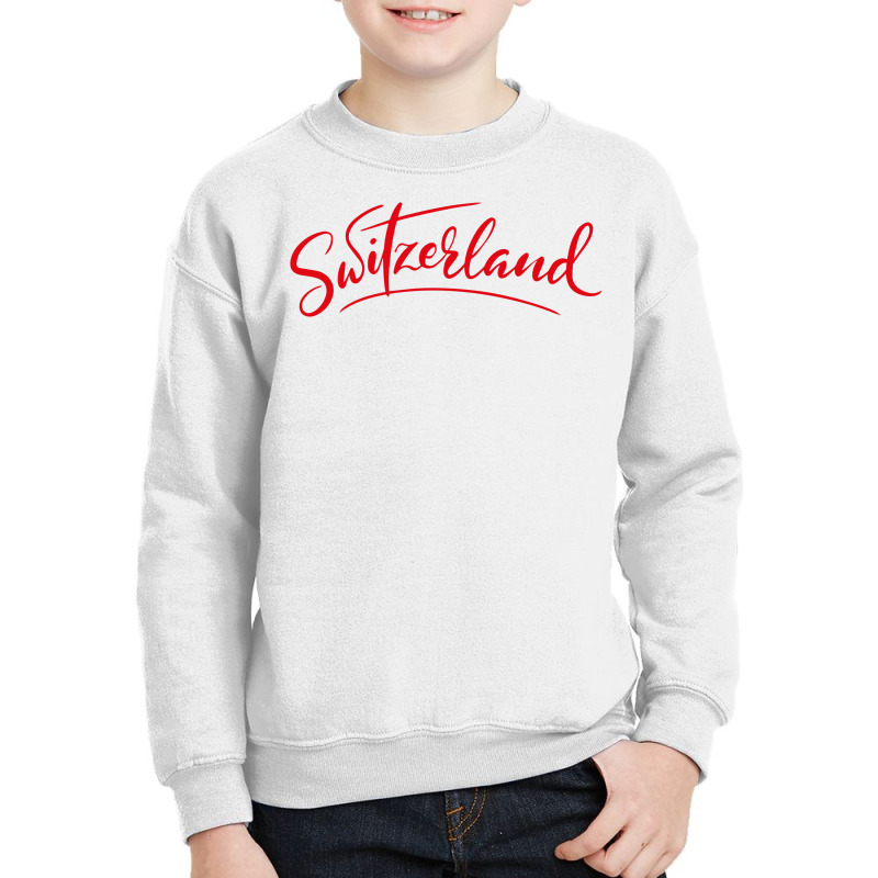 Switzerland Script Youth Sweatshirt | Artistshot