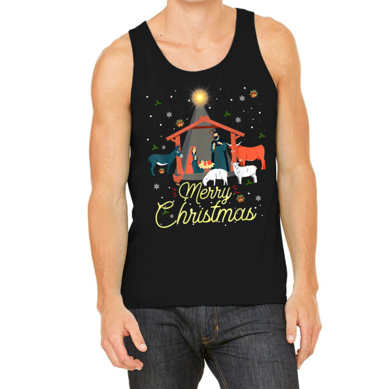 Merry Christmas Baby Christ Jesus Nativity Scene Matching T Shirt Tank Top by cordellwerw56r | Artistshot