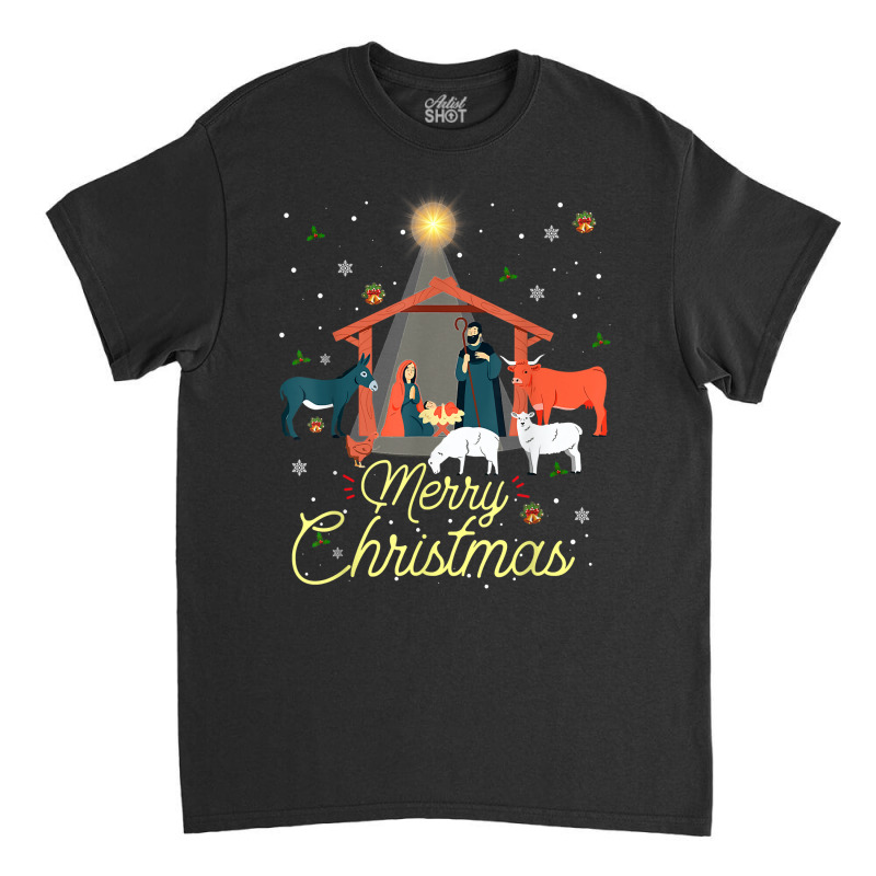 Merry Christmas Baby Christ Jesus Nativity Scene Matching T Shirt Classic T-shirt by cordellwerw56r | Artistshot