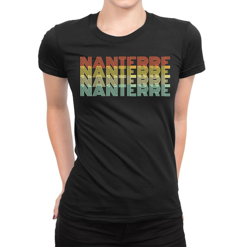 Nanterre Patrie Retro Vintage City Natale T Shirt Ladies Fitted T-Shirt by alysestick8m7 | Artistshot