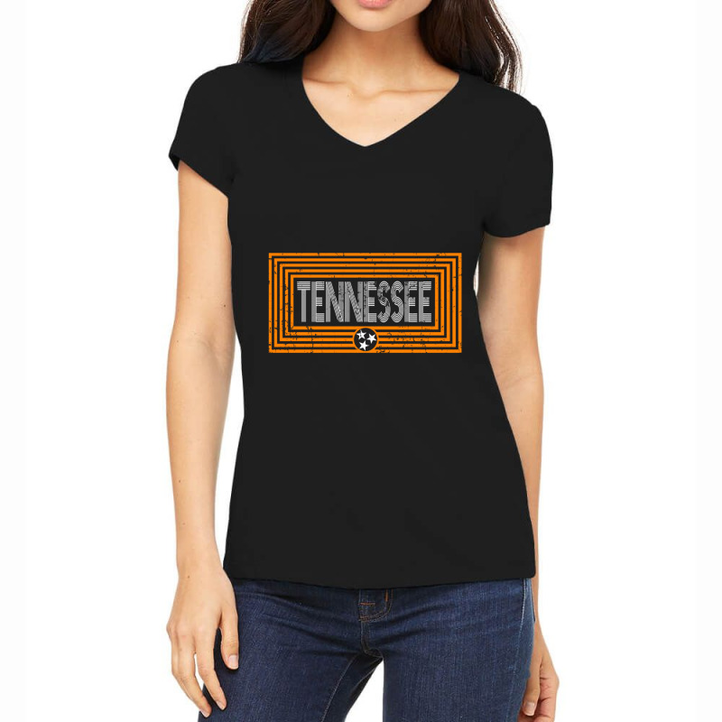 Trending Orange & White Tennessee State Flag Unique Tennessee Women's V-Neck T-Shirt by femalesbaubles | Artistshot