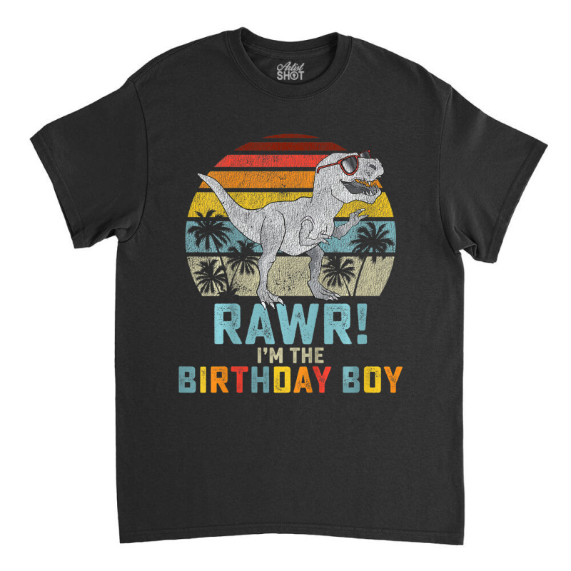 Trending Kids Birthday Boy Dino T Rex Dinosaur Boys Matching Family Classic T-shirt | Artistshot